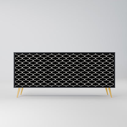 TESSELATED BLACKNESS 3-dörrars skänk i svart finish