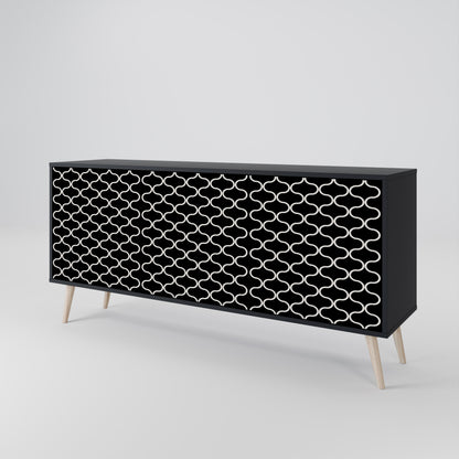 TESSELATED BLACKNESS 3-dörrars skänk i svart finish