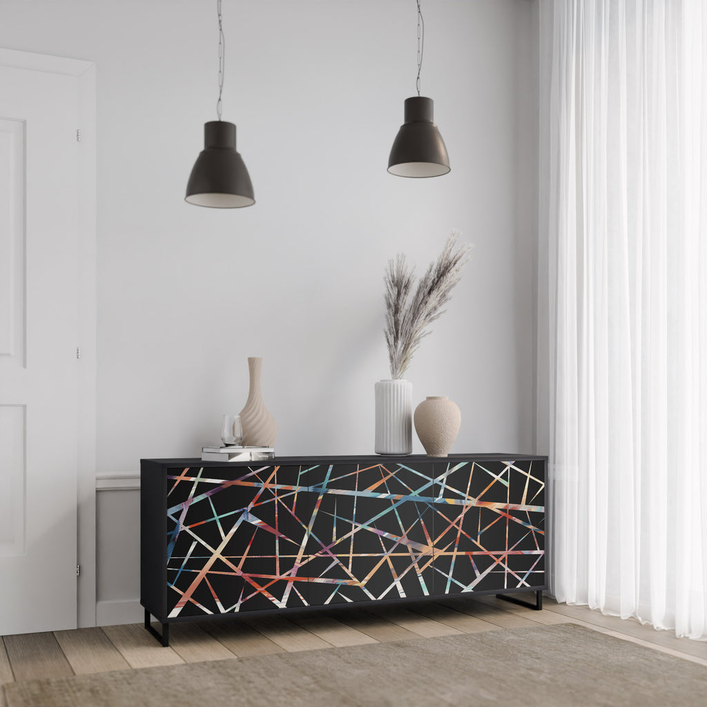 POLYGON VERVE 3-dörrars skänk i svart finish