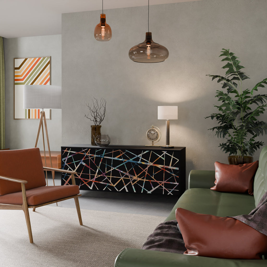 POLYGON VERVE 3-dörrars skänk i svart finish