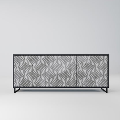 CONCRETE MOVEMENT 3-dörrars skänk i svart finish