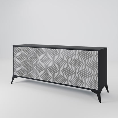 CONCRETE MOVEMENT 3-dörrars skänk i svart finish
