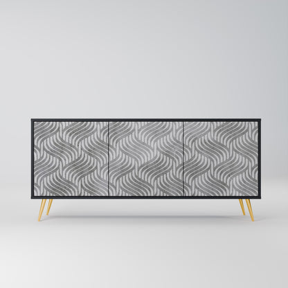 CONCRETE MOVEMENT 3-dörrars skänk i svart finish
