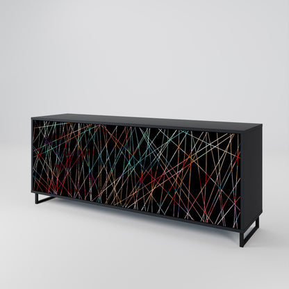 LUMINOUS SNARE 3-Door Sideboard in Black Finish
