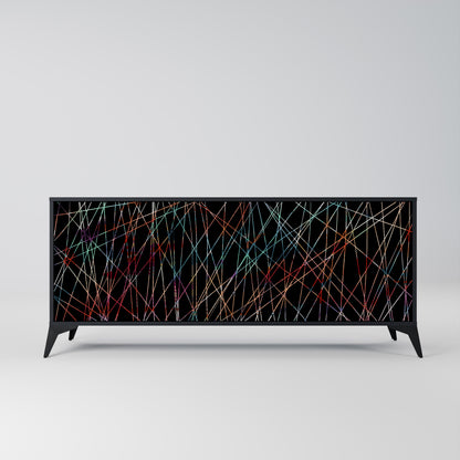 LUMINOUS SNARE 3-Door Sideboard in Black Finish
