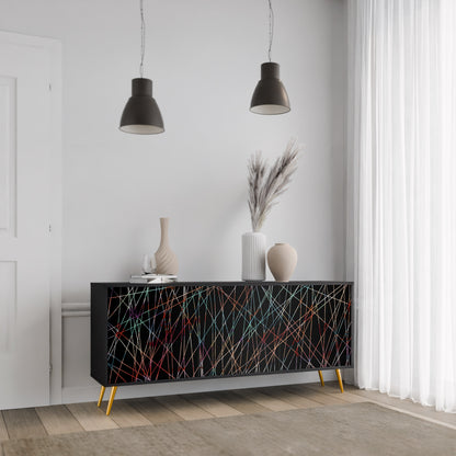 LUMINOUS SNARE 3-Door Sideboard in Black Finish