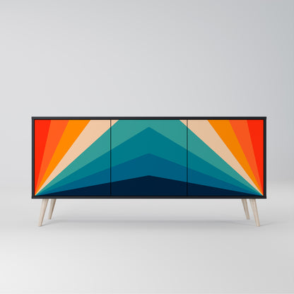 PRISM CONCUSSION 3-dörrars skänk i svart finish
