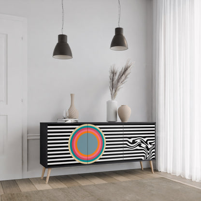 SPECTRA SHOWCASE 3-Door Sideboard in Black Finish