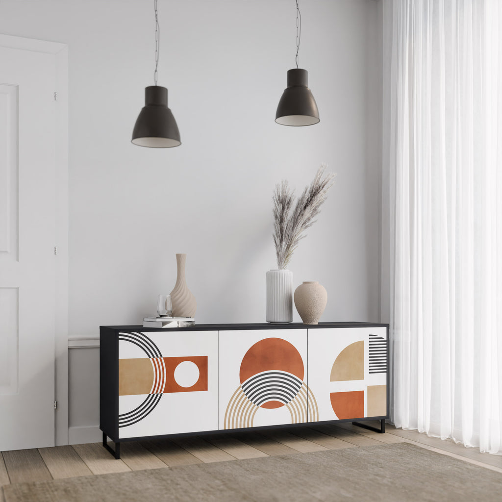 CIRCLE RHYTM 3-dörrars skänk i svart finish