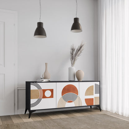 CIRCLE RHYTM 3-dörrars skänk i svart finish