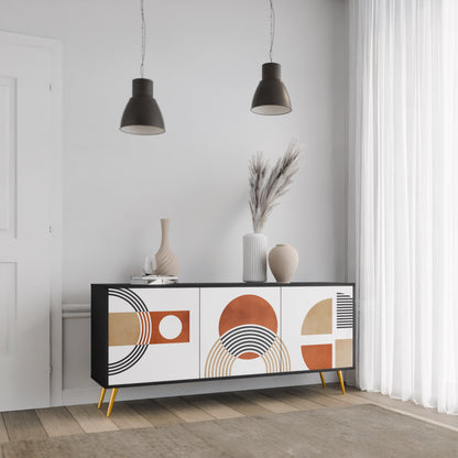 CIRCLE RHYTM 3-dörrars skänk i svart finish