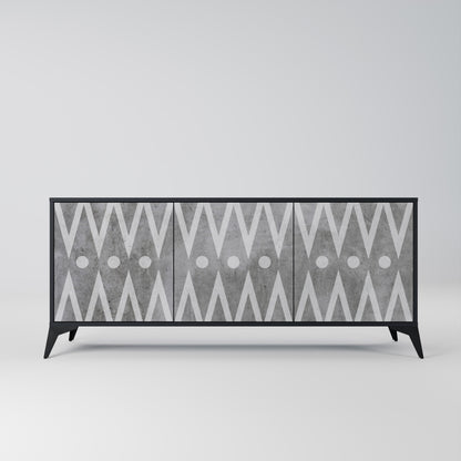 SHARP EDGES 3-dörrars skänk i svart finish
