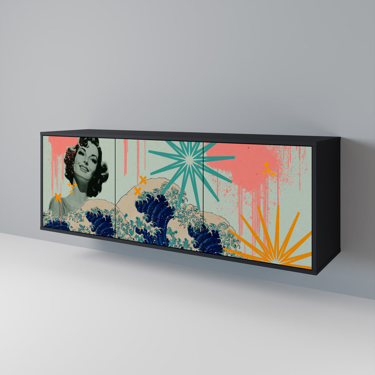 KANAGAWA BEAUTY Skänk med tre dörrar