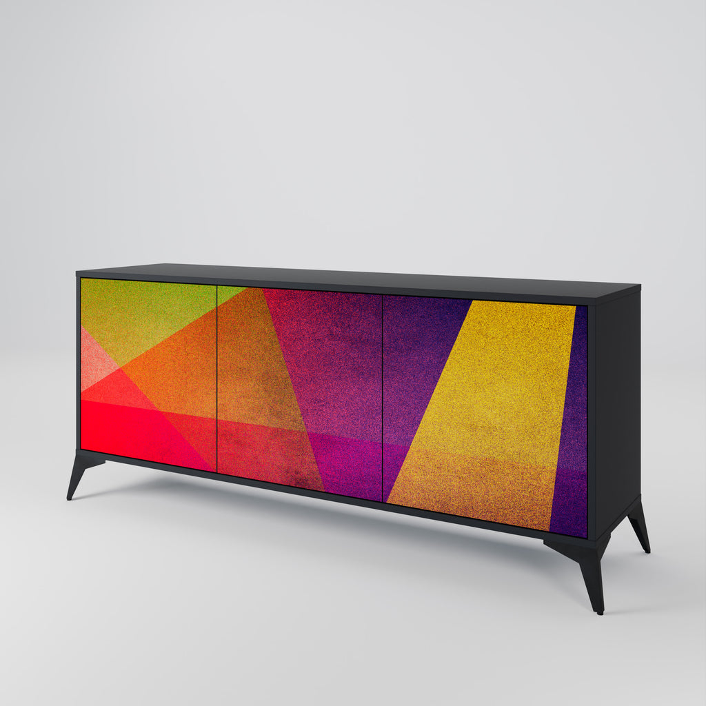 VIVID GEOMETRY 3-dörrars skänk i svart finish