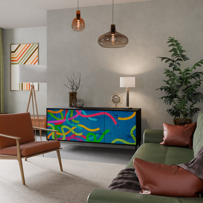 STREAMER TANGLE 3-Door Sideboard in Black Finish