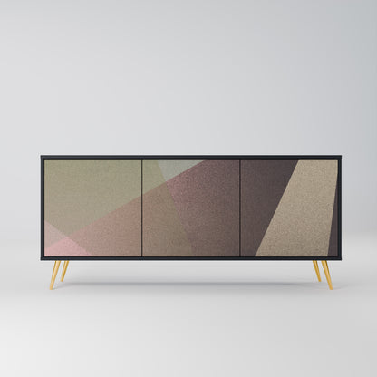BEIGE GEOMETRY 3-dörrars skänk i svart finish