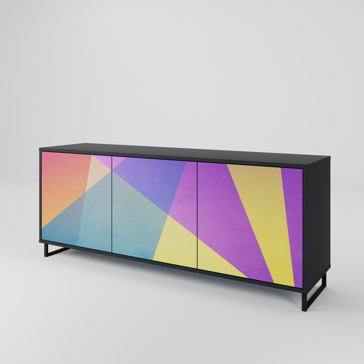 BRIGHT GEOMETRY Skänk med tre dörrar