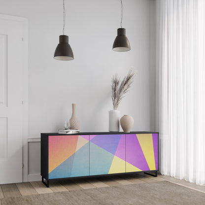 LJUS GEOMETRY 3-dörrars skänk i svart finish