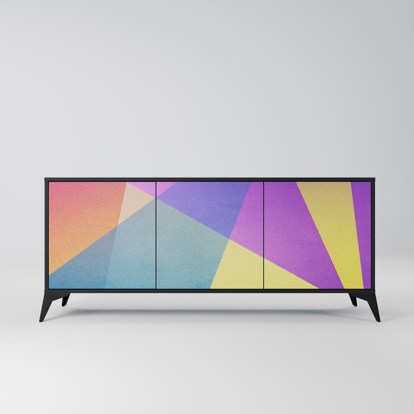 LJUS GEOMETRY 3-dörrars skänk i svart finish