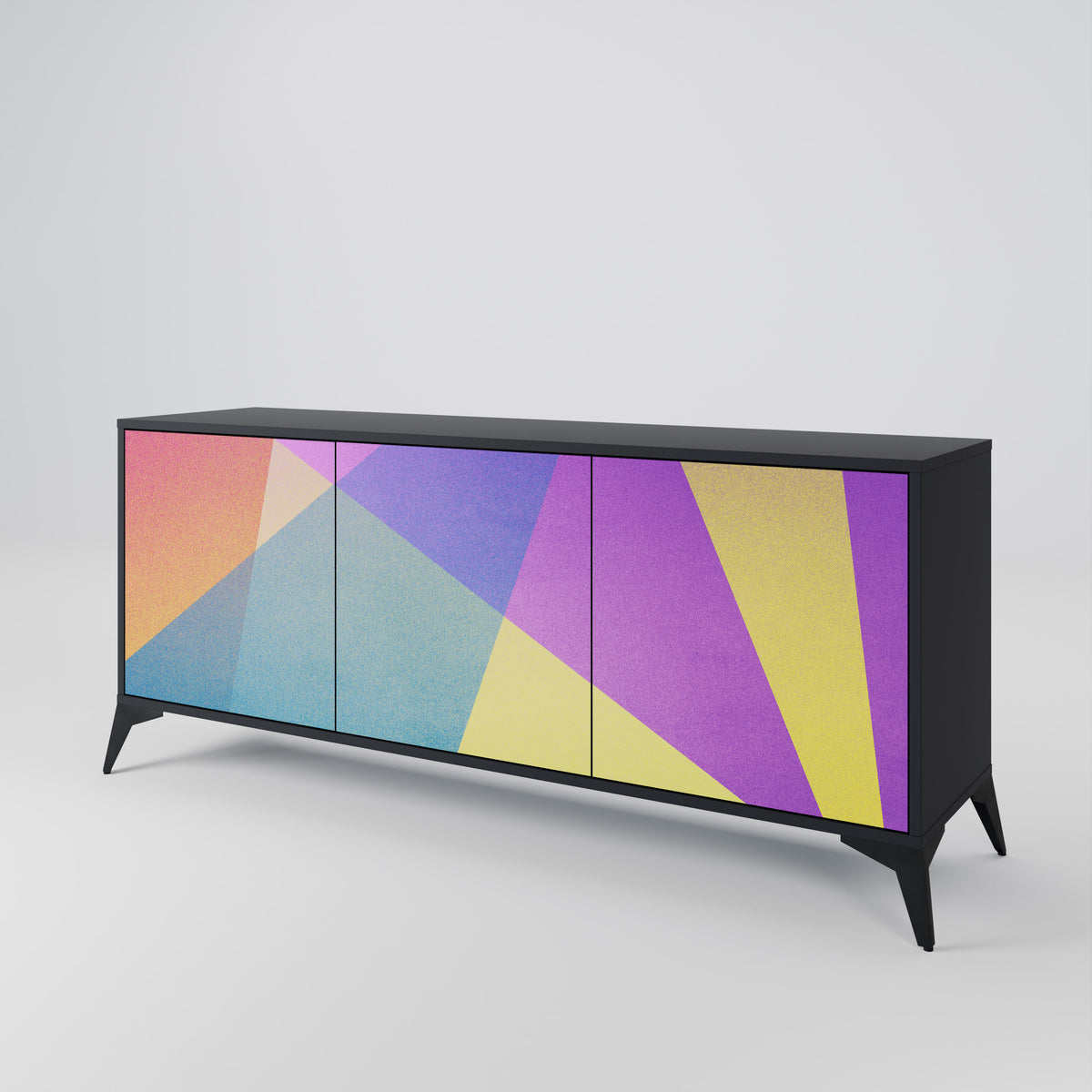 BRIGHT GEOMETRY Skänk med tre dörrar