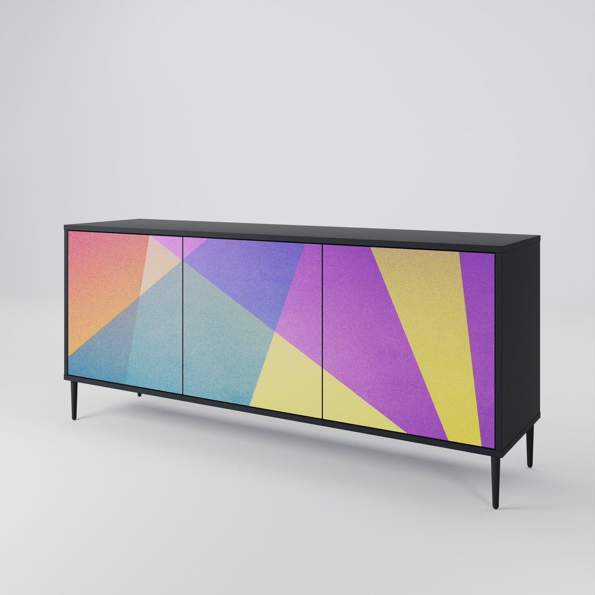 BRIGHT GEOMETRY Skänk med tre dörrar
