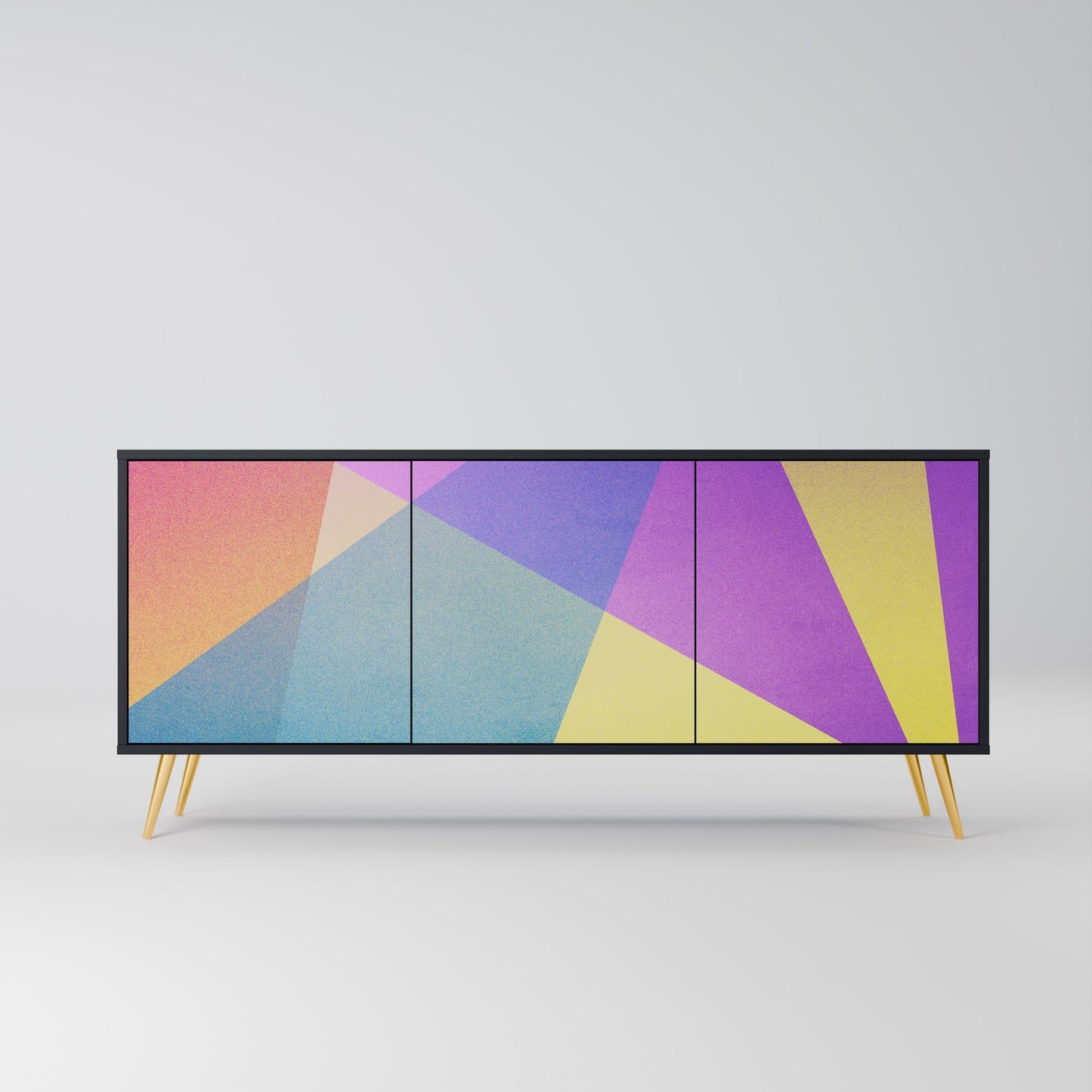 LJUS GEOMETRY 3-dörrars skänk i svart finish