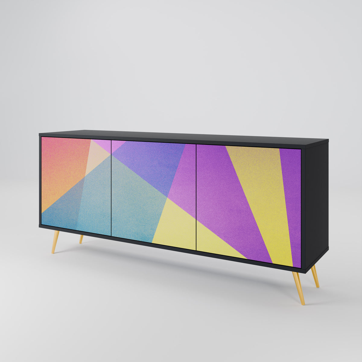 BRIGHT GEOMETRY Skänk med tre dörrar