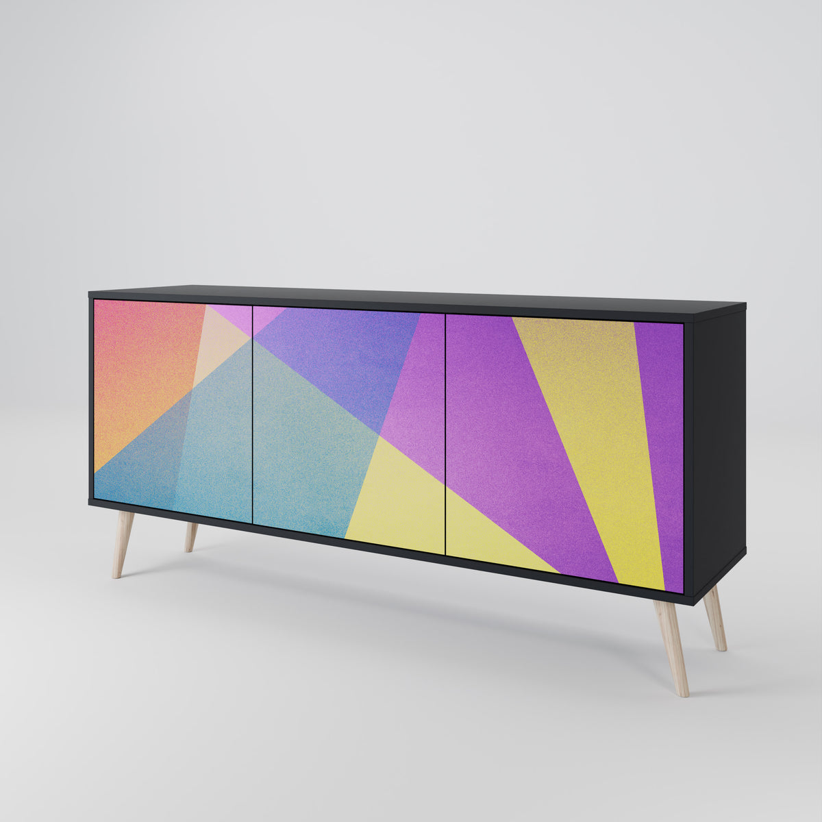 BRIGHT GEOMETRY Skänk med tre dörrar