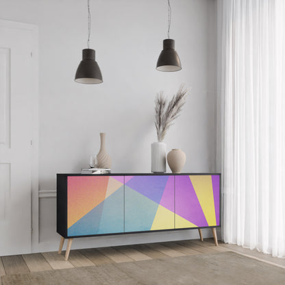 LJUS GEOMETRY 3-dörrars skänk i svart finish