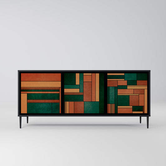 EARTHY FIGURES 3-Door Sideboard in Black Finish