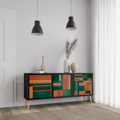 EARTHY FIGURES 3-dörrars skänk i svart finish