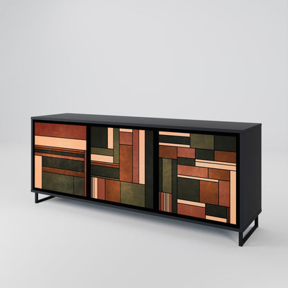 FIGURES OF NATURE 3-Door Sideboard in Black Finish