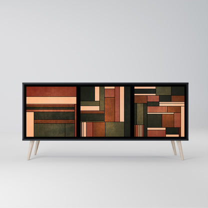 FIGURES OF NATURE 3-Door Sideboard in Black Finish