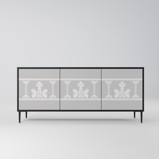 THAI GRAY 3-Door Sideboard in Black Finish