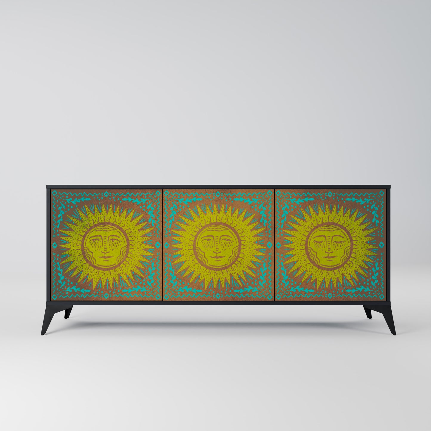 SUNSHINE EULOGY 3-Door Sideboard in Black Finish