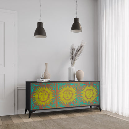 SUNSHINE EULOGY 3-Door Sideboard in Black Finish