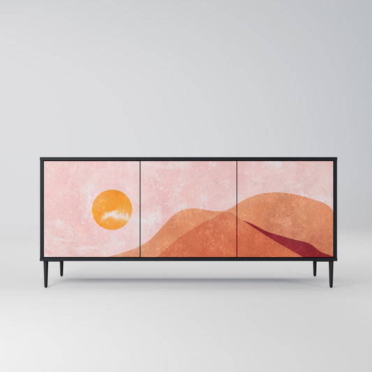 LUMINOUS SUNLIGHT 3-Door Sideboard in Black Finish
