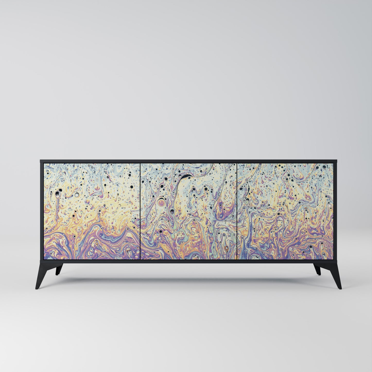 MOSAIC OF COLOURS 3-dörrars skänk i svart finish