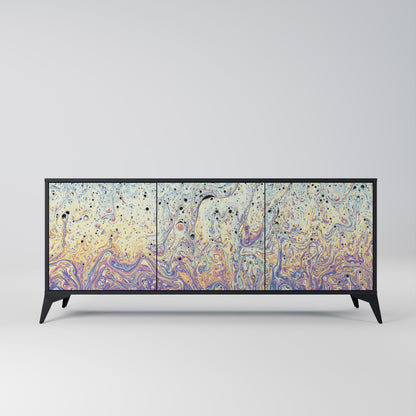 MOSAIC OF COLOURS 3-dörrars skänk i svart finish