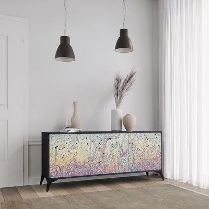 MOSAIC OF COLOURS 3-dörrars skänk i svart finish