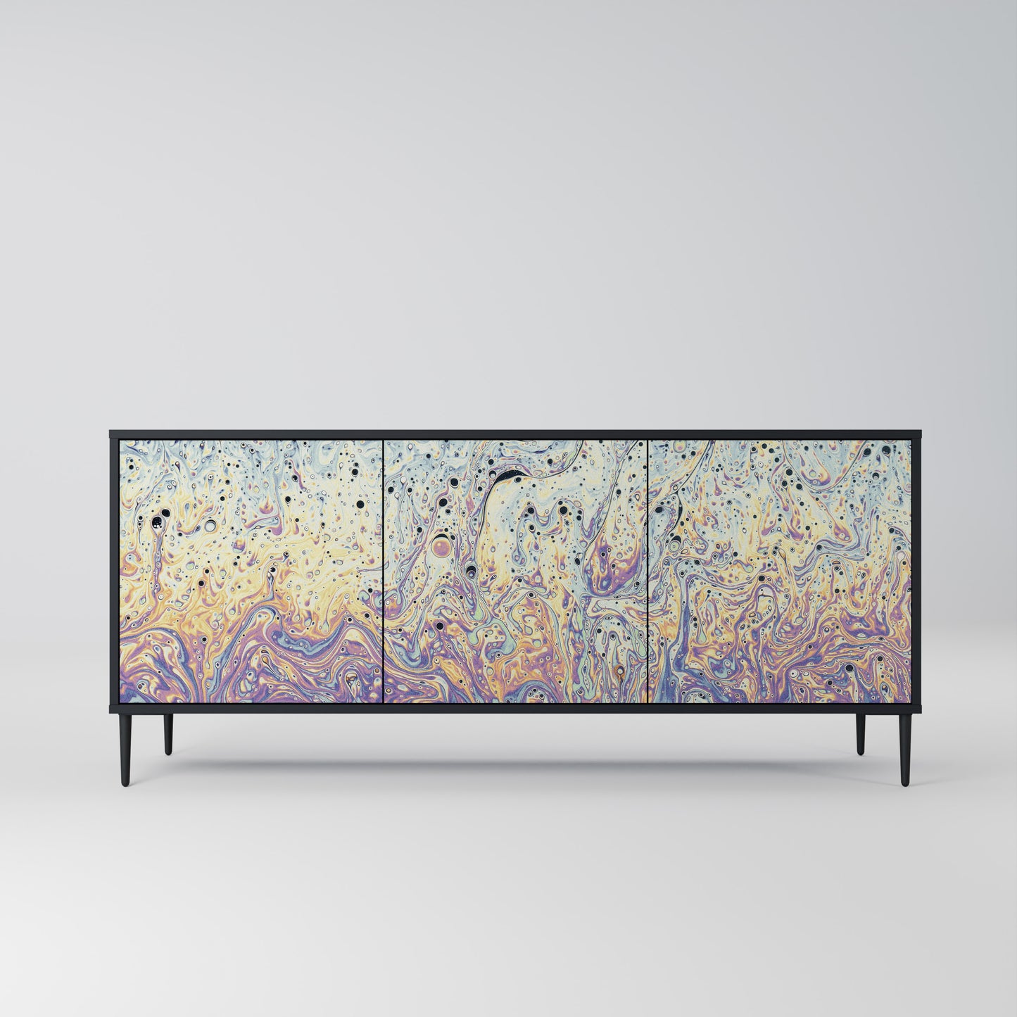 MOSAIC OF COLOURS 3-dörrars skänk i svart finish