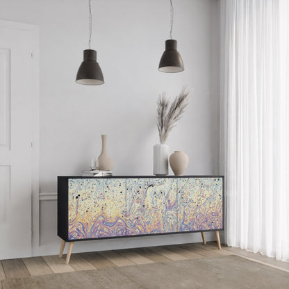MOSAIC OF COLOURS 3-dörrars skänk i svart finish