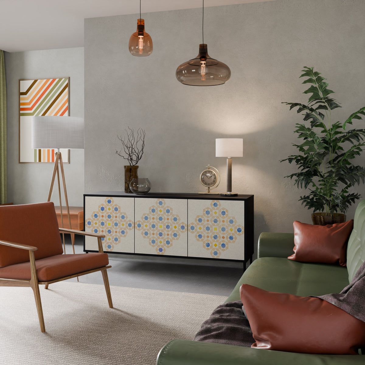 PATTERNED PRISM Skänk med tre dörrar