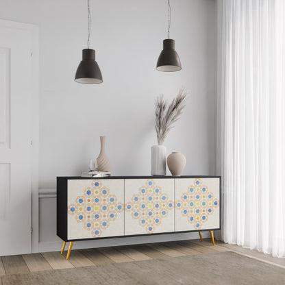 MÖNSTER PRISM 3-dörrars skänk i svart finish