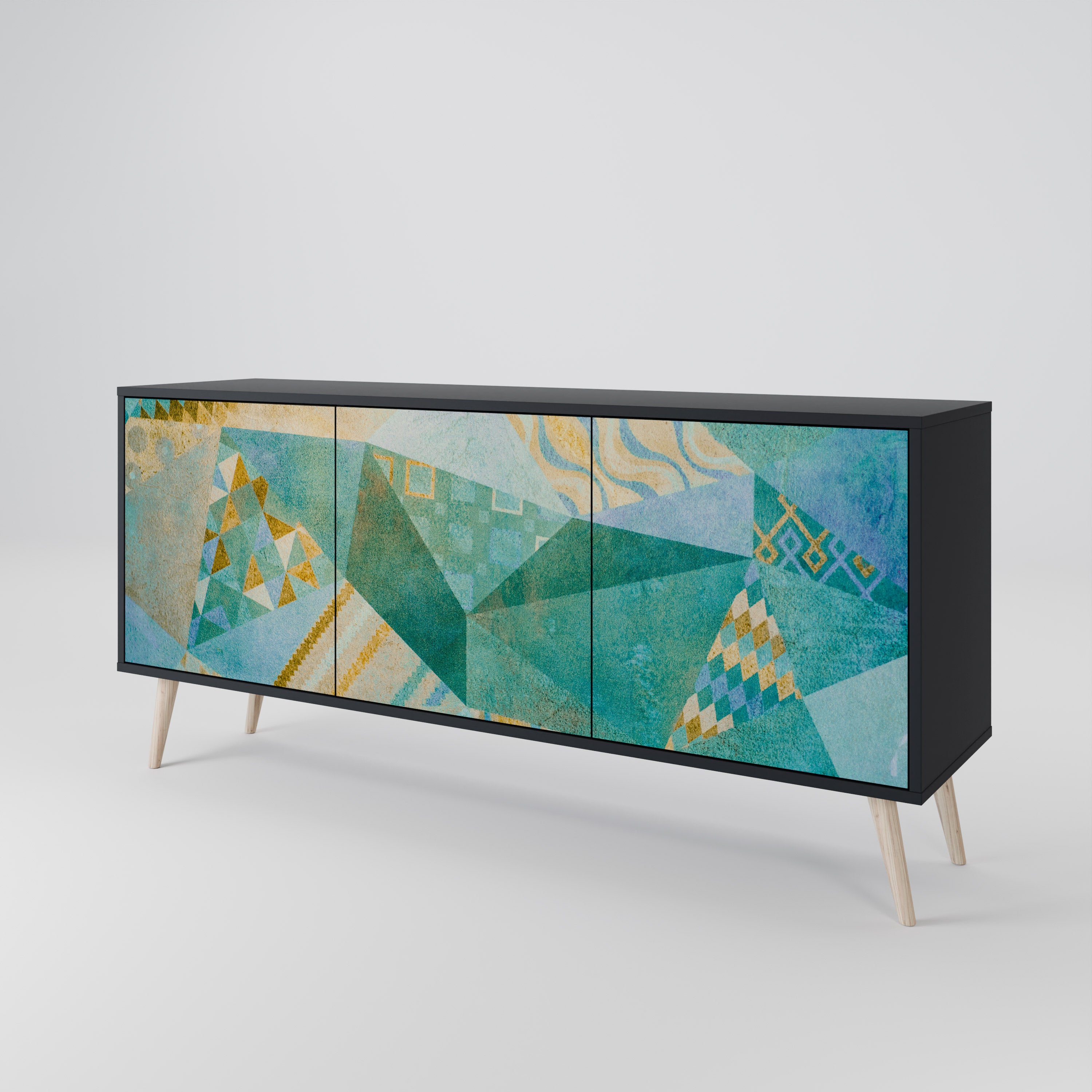 SPECTRUM SPLENDOR 3-dörrars skänk i svart finish