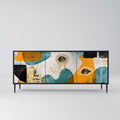 ABSTRACT FACES 3-Door Sideboard in Black Finish