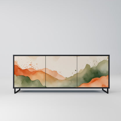 WATERCOLOR PEAKS 3-dörrars skänk i svart finish
