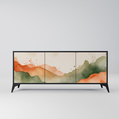 WATERCOLOR PEAKS 3-dörrars skänk i svart finish