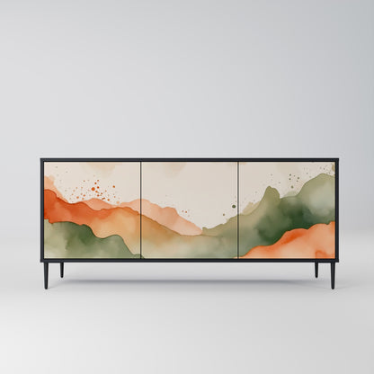 WATERCOLOR PEAKS 3-dörrars skänk i svart finish