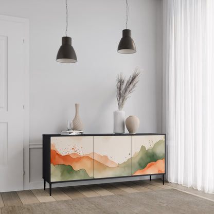 WATERCOLOR PEAKS 3-dörrars skänk i svart finish